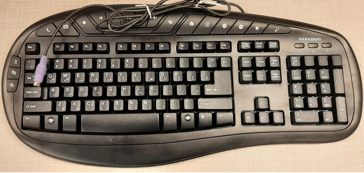 کیبورد سیمی مشکی فراسو مدل FCR-8770 با رابط PS2 استوک