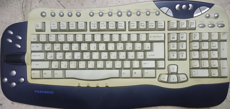 کیبورد سیمی سفید فراسو مدل FCR-8800 با اتصال PS2 استوک