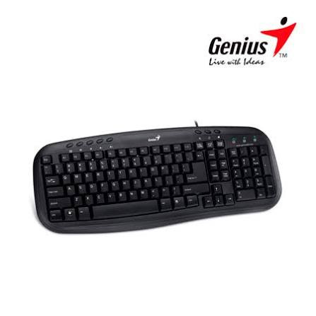کیبورد سیمی مشکی مدل GK-100015 با اتصال USB، طراحی ۱۰۴ کلید استاندارد و کلیدهای بیصدا استوک