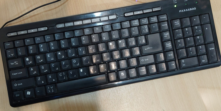 کیبورد سیمی مشکی فراسو مدل FCM-3440 USB استوک