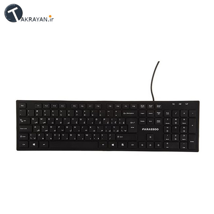 کیبورد سیمی مشکی فراسو مدل FCR-2244 USB استوک