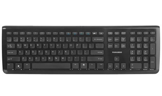 کیبورد سیمی مشکی فراسو مدل FCR-5750 با ۱۲ کلید مالتیمدیا استوک