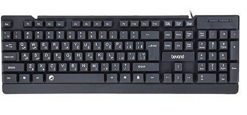 کیبورد سیمی مشکی مدل BMK-3939 با ۱۰۴ کلید استاندارد، اتصال USB و طراحی زیبا استوک