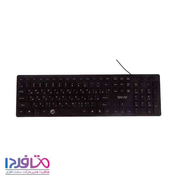 کیبورد سیمی مشکی فراسو مدل FCR-3880 با ۱۰۵ کلید استاندارد استوک