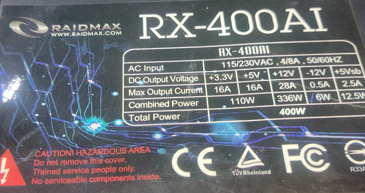 خرید پاور کامپیوتر ریدمکس مدل RX-400AI ۴۰۰ وات استوک