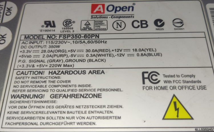 پاور کامپیوتر اوپن مدل FSP350-60PN توان 350 وات با کیفیت ساخت بالا استوک