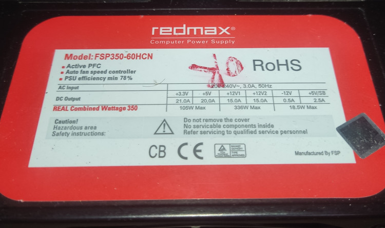 خرید پاور کامپیوتر ردمکس مدل FSP350-60HCN ۳۵۰ وات استوک