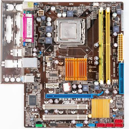 مادربرد ASUS P5KPL-AM EPU همراه پردازنده Intel Pentium E5500 و فن اورجینال استوک