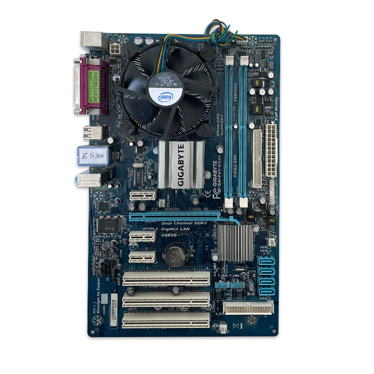 مادربرد Gigabyte GA-P41-ES3G همراه پردازنده Intel Pentium E5500 و فن اورجینال استوک