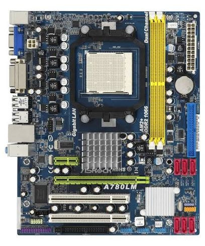 مادربرد ASRock A780LM DDR2 همراه پردازنده و فن اورجینال استوک