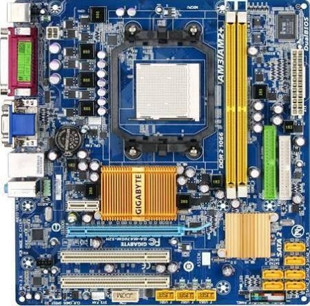 مادربرد Gigabyte GA-MA74GM DDR2 همراه پردازنده و فن اورجینال استوک