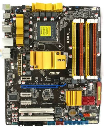 مادربرد ASUS P5QC DDR2 DDR3 همراه پردازنده Intel Pentium E5500 و فن اورجینال استوک