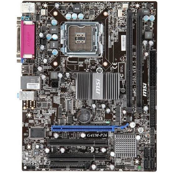 مادربرد MSI G41M-P26 DDR3 همراه پردازنده Intel Pentium E5500 و فن اورجینال استوک