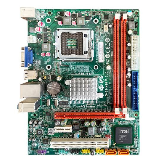 مادربرد ECS G41T-M16 DDR3 همراه پردازنده Intel Pentium E5500 و فن اورجینال استوک