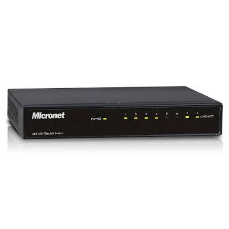 سوئیچ شبکه Micronet SP6108 Gigabit استوک | 8 پورت گیگابیتی مناسب شبکههای خانگی و اداری