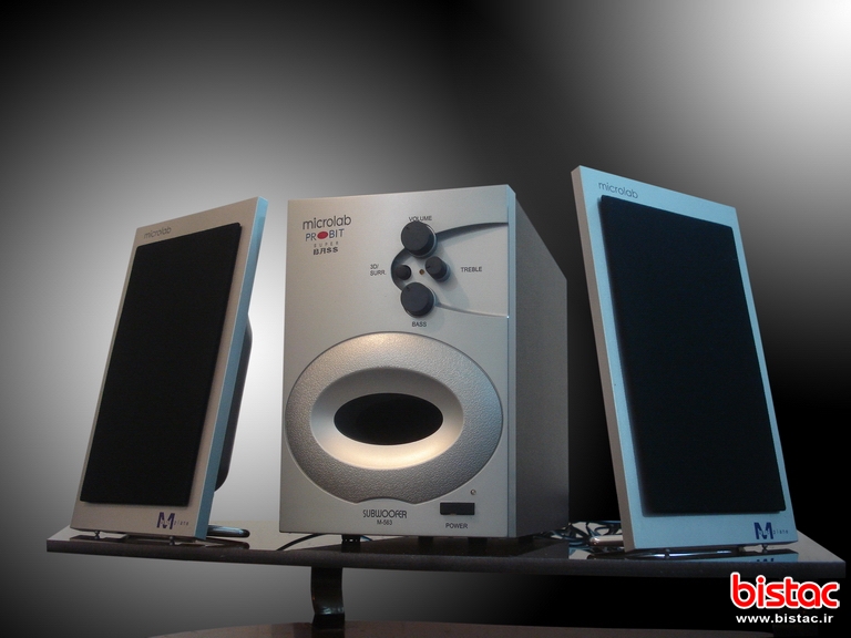 اسپیکر دو تکه رومیزی MICROLAB PROBIT M-583 مناسب کامپیوتر تست کامل مهلت تست ۷ روزه سلامت ۱۰۰٪ | آران پی سی