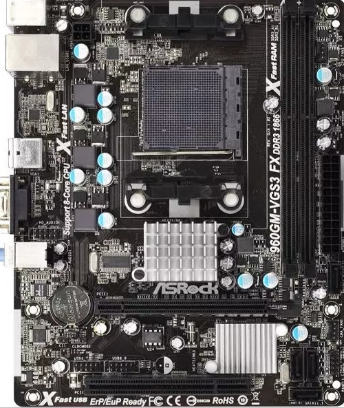 مادربرد DDR3 ASRock 960GM-VGS3 با CPU AMD Sempron X145 و فن اورجینال مناسب کامپیوتر اداری تست کامل مهلت تست ۷ روزه سلامت ۱۰۰٪ | آران پی سی