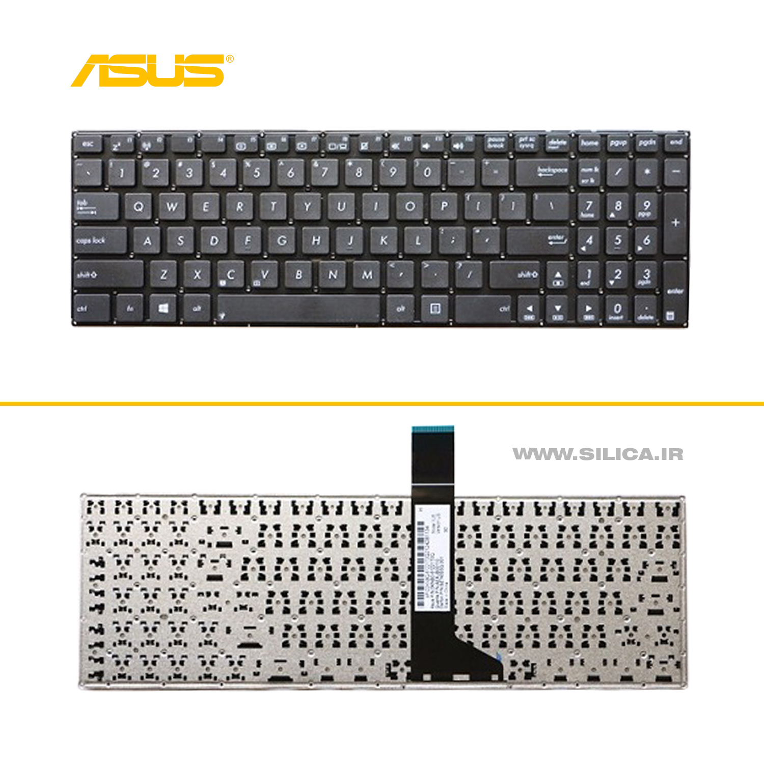 کیبورد لپ تاپ ایسوس ASUS X550 استوک با حروف فارسی و انگلیسی۱۰۰٪ سلامت فیزیکی و فنی کالا | آران پی سی