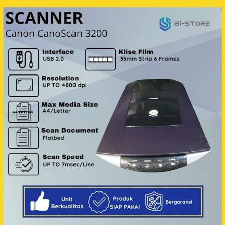 اسکنر استوک Canon CanoScan 3200F اسکن عکس و اسناد ۱۰۰ درصد سلامت + ۷ روز مهلت تست | فروشگاه آران پی سی
