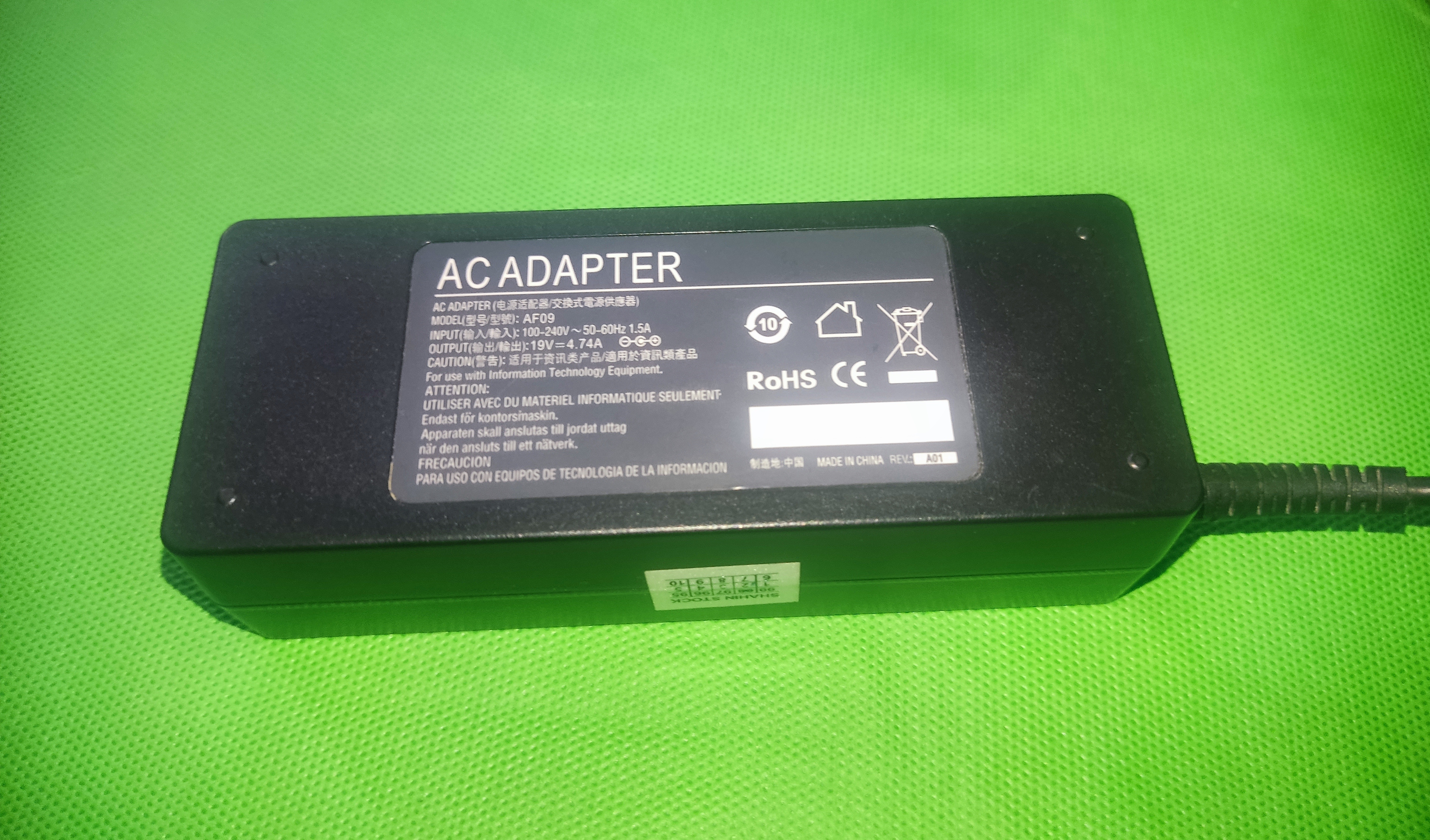 آداپتور استوک AC Adapter AF09 مخصوص لپ‌تاپ HP، ۱۹ ولت ۴.۷۴ آمپر ۹۰ وات + ۱۰۰ درصد سلامت + ۷ روز مهلت تست | فروشگاه آران پی سی