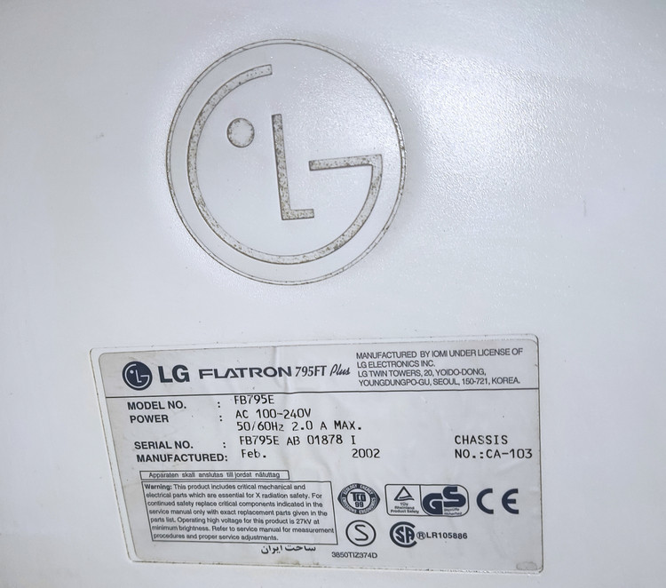مانیتور CRT ال جی LG Flatron 795FT Plus مناسب گرافیک و بازی ۱۰۰٪ سلامت + ۷ روز مهلت تست | فروشگاه آران پی سی