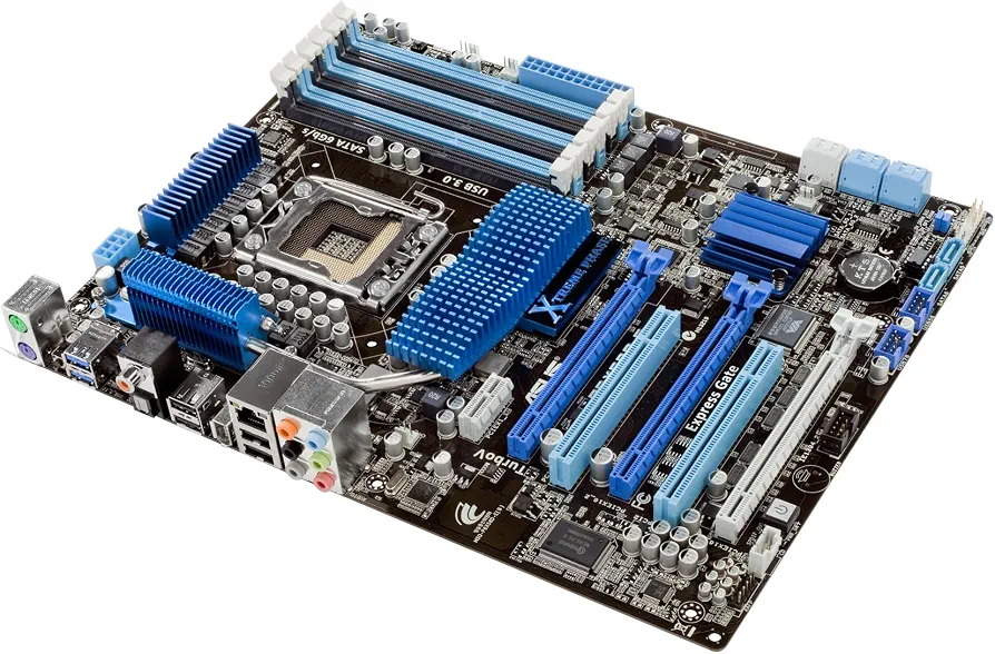 مادربرد ASUS P6X58D-E مناسب رندر و اورکلاک حرفه‌ای با X58 و 16+2 Phase، USB 3.0 و SATA 6Gb/s، ۱۰۰٪ سلامت | فروشگاه آران پی سی