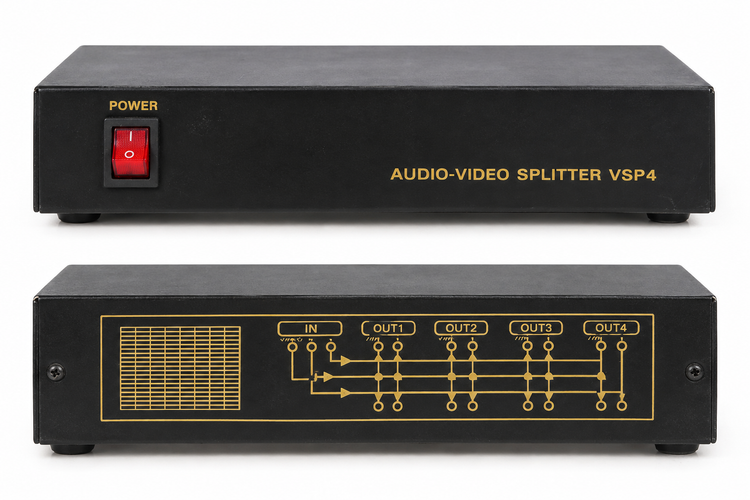 دستگاه تقسیمکننده صدا و تصویر Audio-Video Splitter مدل VSP4 با ۴ خروجی | ۱۰۰ در صد سلامت + ۷ روز مهلت تست + |فروشگاه آران پی سی